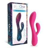 plusOne | Dual Vibrating Massager (Pink) with packaging