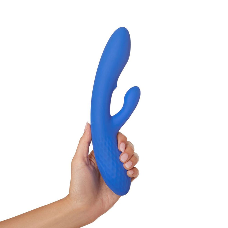 plusOne | Luxe Dual Massager (Blue) in hand