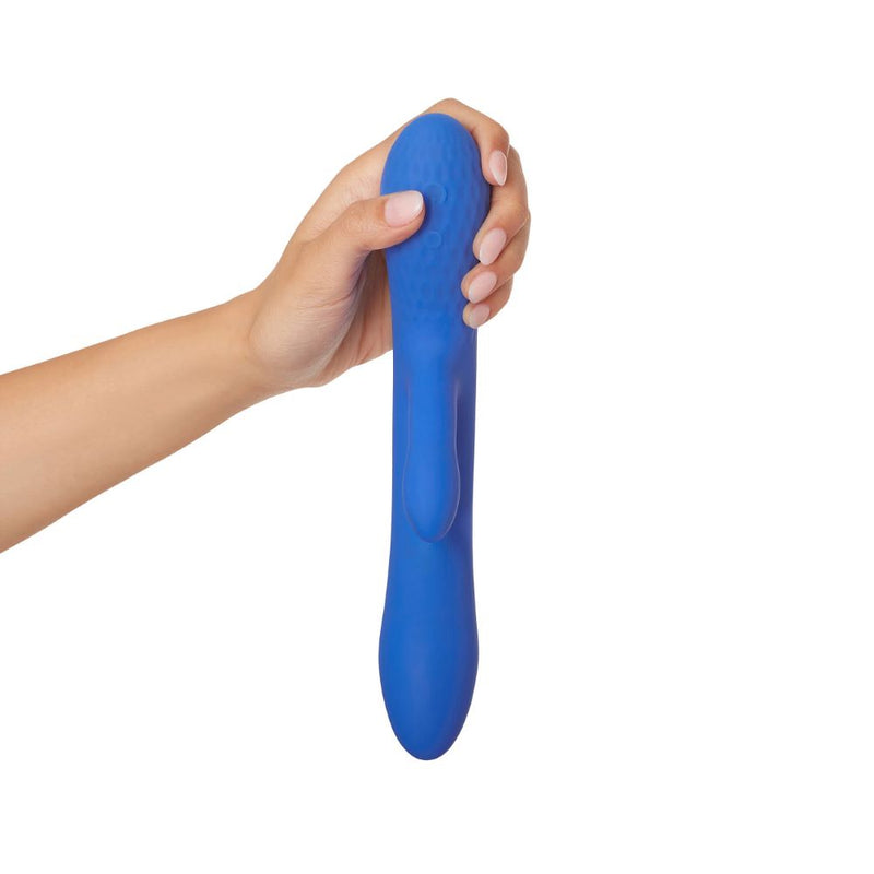 plusOne | Luxe Dual Massager (Blue) in hand