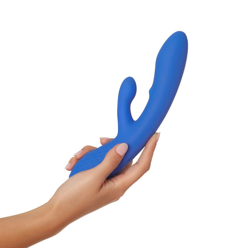 plusOne | Luxe Dual Massager (Blue) in hand