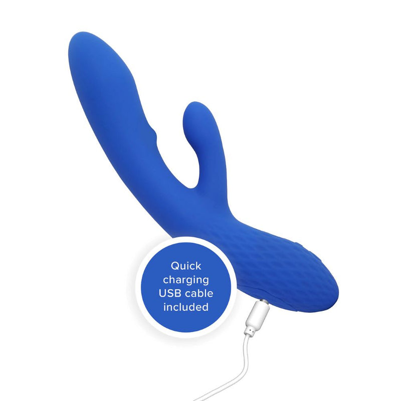 USB rechargeable plusOne | Luxe Dual Massager (Blue)