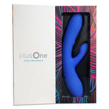 plusOne | Luxe Dual Massager (Blue) in packaging