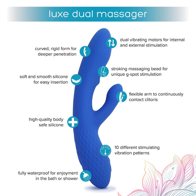 plusOne | Luxe Dual Massager (Blue) key features