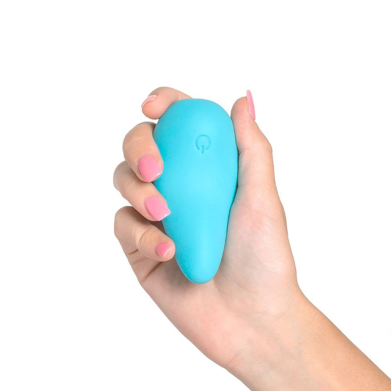 plusOne | Mini Clitoral Massager (Turquoise) in hand