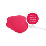 USB rechargeable plusOne | Rose Pulsing Clitoral Arouser (Red)