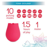 plusOne | Rose Pulsing Clitoral Arouser (Red) pulsing modes