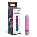 plusOne | Travel Bullet Vibrator (Pink) with packaging