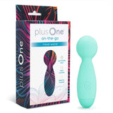 plusOne | Travel Wand Vibrator (Baby Blue) with packaging