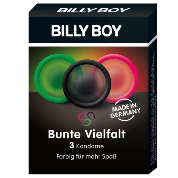 Packaging Coloured Condoms | Billy Boy - 3pc