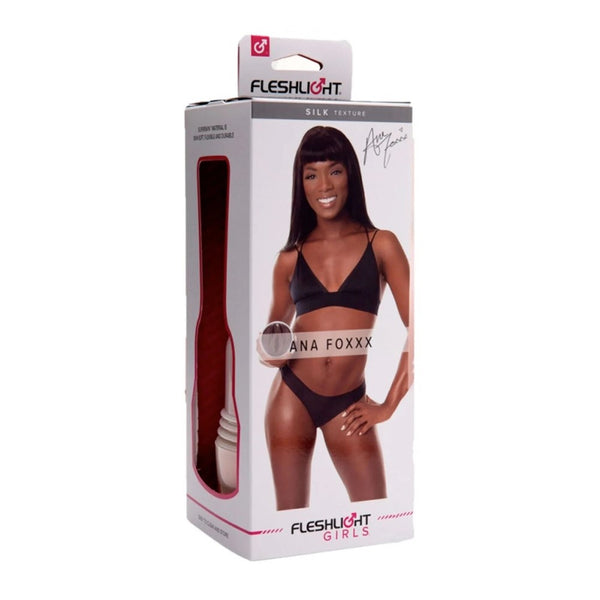 Product packaging of Ana Foxxx Silk Male Masturbator | Fleshlight Girls