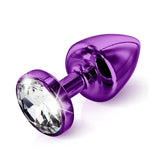 Full view of Anni Round Anal Plug | Diogol- Purple 