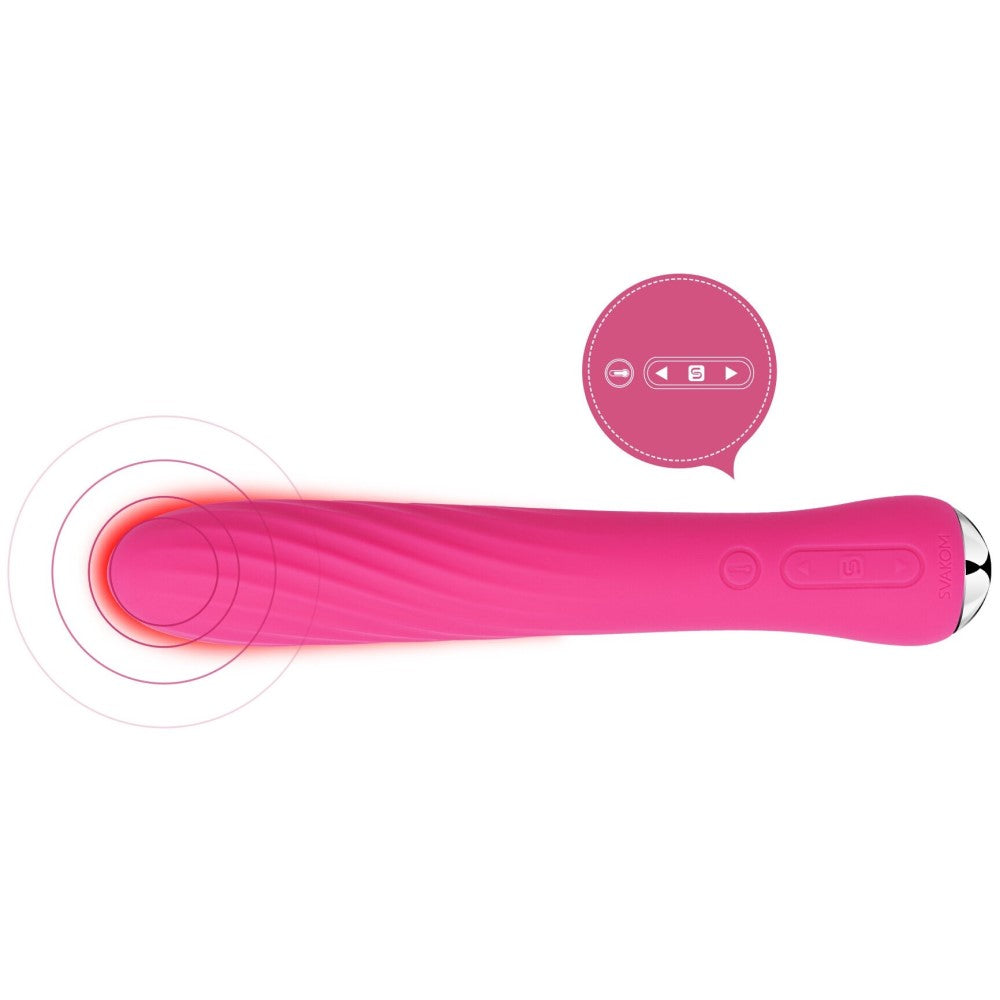Warming feature on Anya Powerful Warming Vibrator | Svakom - Plum Red 