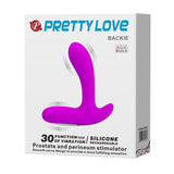Product packaging of Backie 30 Function Butt Plug | Pretty Love - Purple