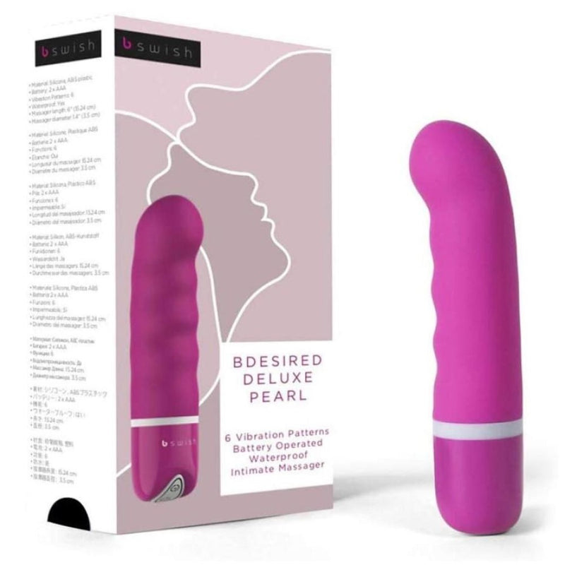 Product Packaging of Bdesired Deluxe Pearl Vibrator | B Swish - Rose