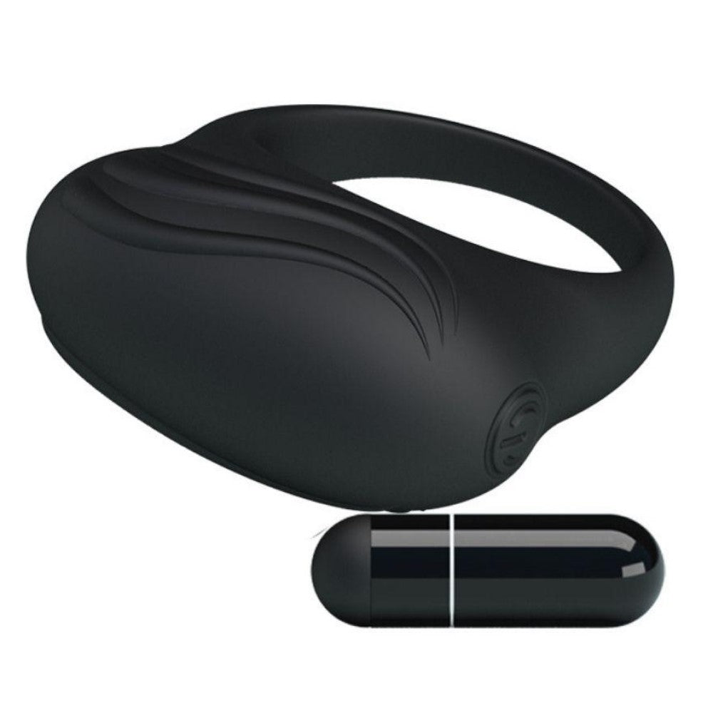 Full view of Bertram Vibrating Penis Ring | Pretty Love with bullet vibrator 