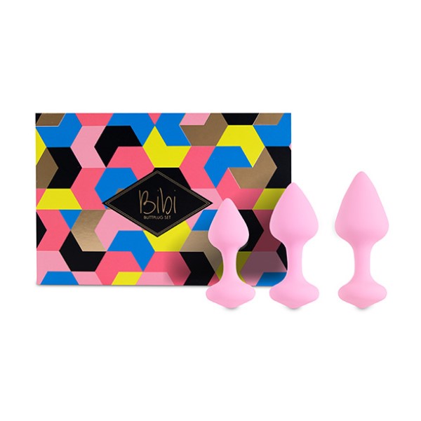 Bibi Butt Plug Set | FeelzToys - Pink with product packaging 