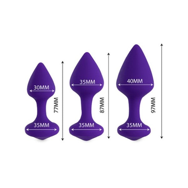 Dimensions of Bibi Butt Plug Set | FeelzToys - Purple 