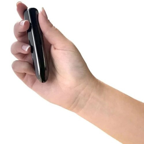 Bullet Point Vibrator | Swan - Black in hand 