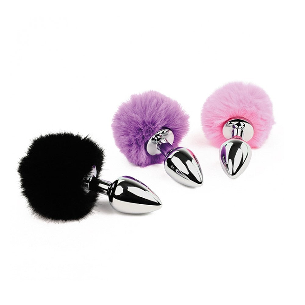 Full view of Bunny Tails Metal Butt Plug | FeelzToys
