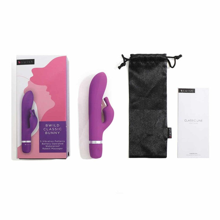 Packaging inserts of Bwild Classic Bunny Vibrator | B Swish - Purple 