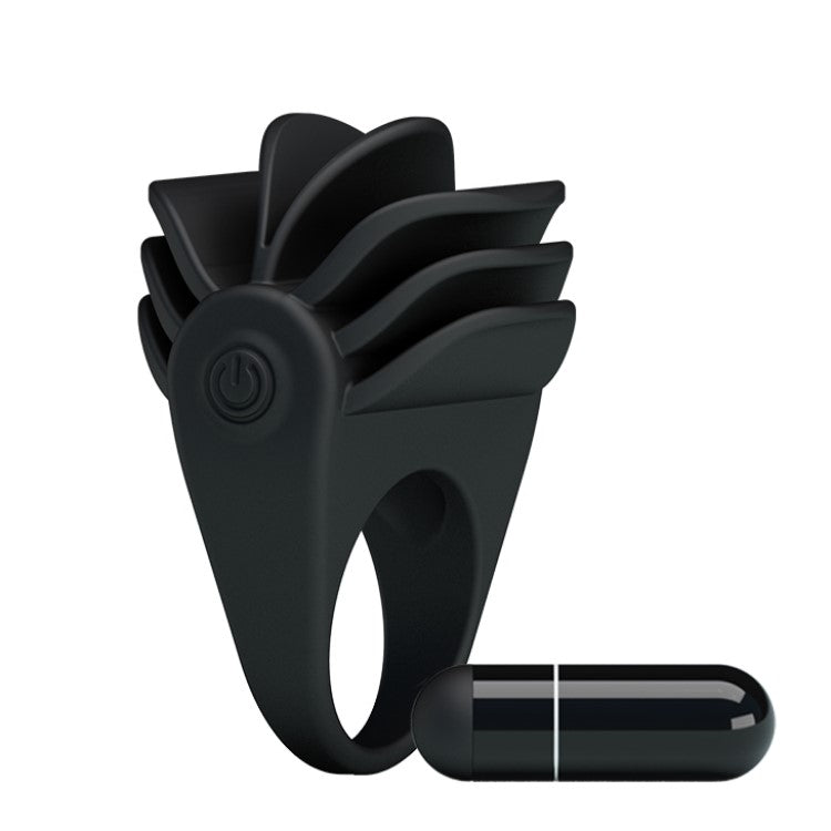 Full view of Chester Rounded Penis Ring | Pretty Love with bullet vibrator 