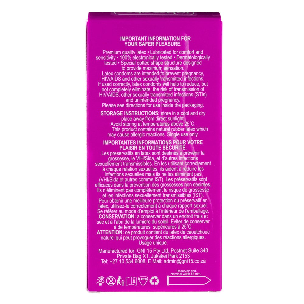 Back view of Dotted Condoms (12 Pack) | Intimate Touch