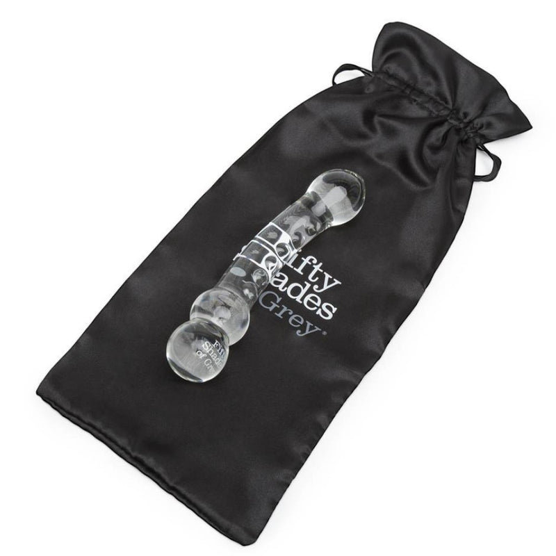 Drive Me Crazy Glass Massage Wand | Fifty Shades - Clear with satin bag