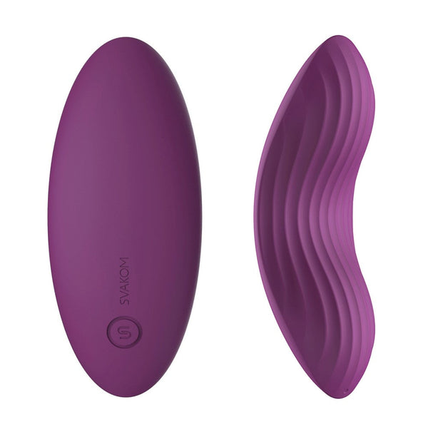 Back and front view of Edeny App-Controlled Clitoral Vibrator | Svakom - Violet
