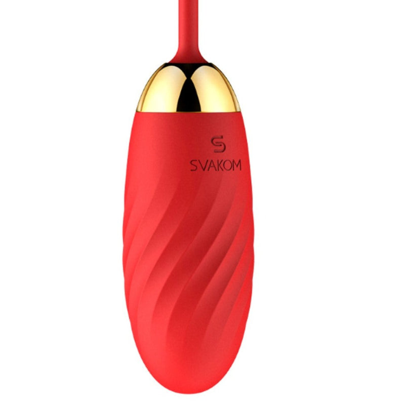Close up view of  Ella Neo Interactive Vibrating Bullet | Svakom - Red 