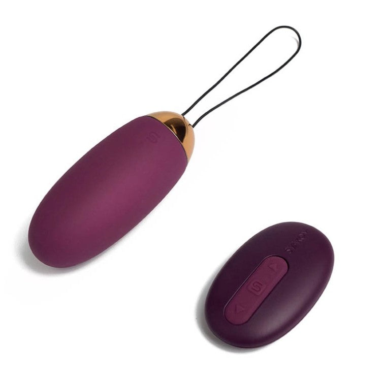 Top view of  Elva Remote-Controlled Vibrating Bullet Egg | Svakom - Violet 