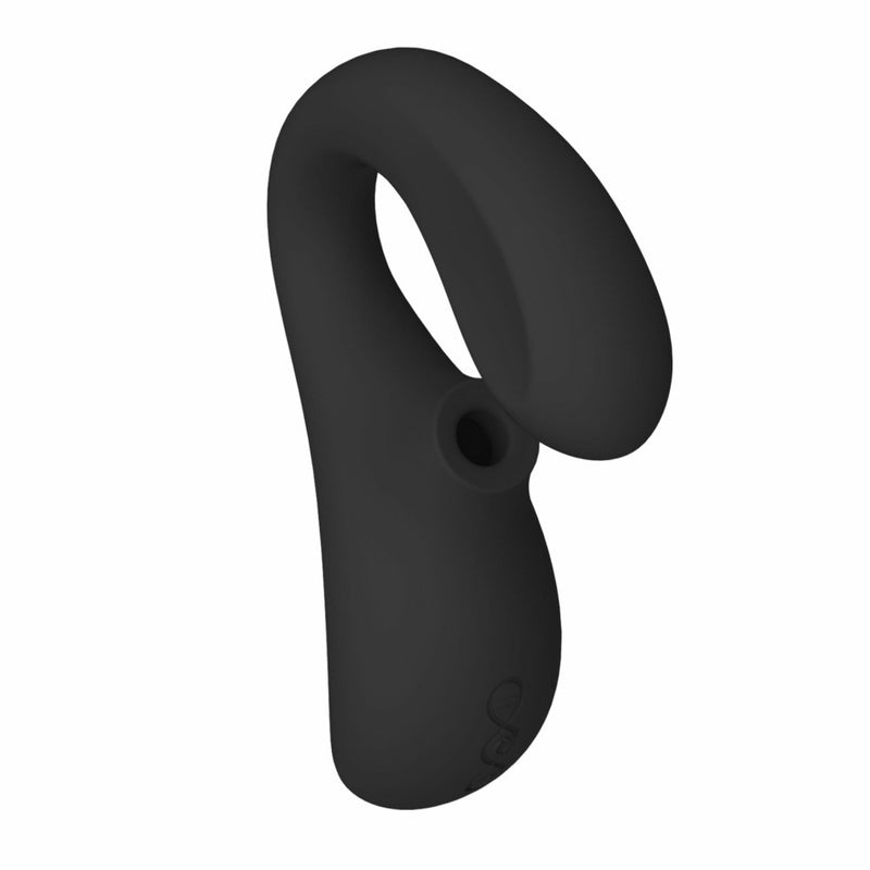Full back view of Enigma Dual Stimulation Sonic Massager | Lelo - Black 