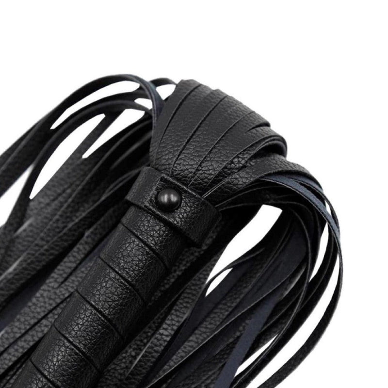 Close up view of Faux Leather Flogger | Adrien Lastic - Black