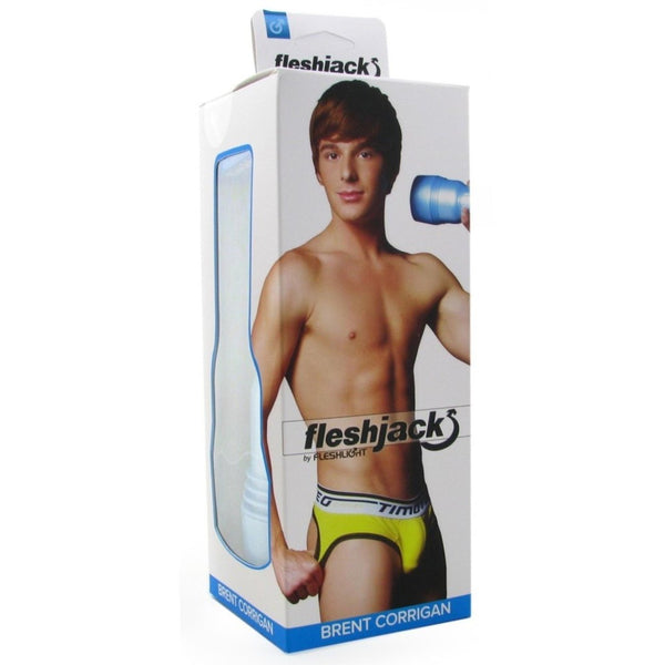 Product packaging for Fleshjack Boys Masturbator | Fleshlight - Brent Corrigan