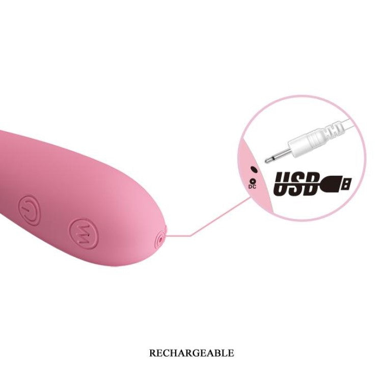 Full view of Gloria Beginners Vibrator | Pretty Love - Pink - Charging Accessory