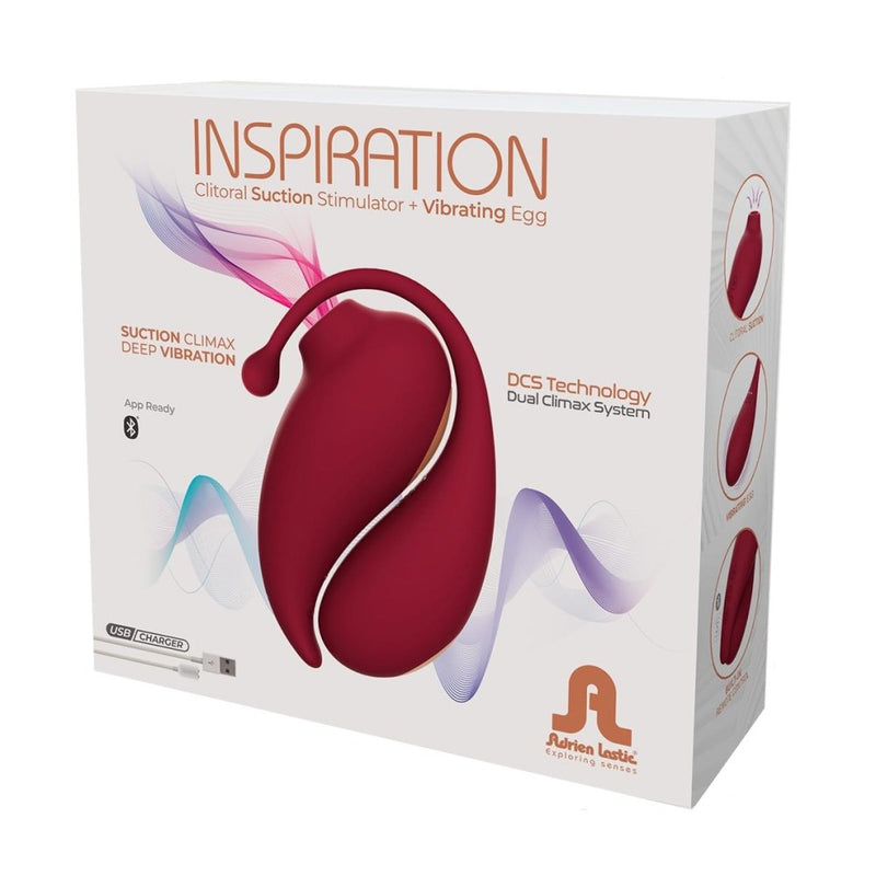 Inspiration Clitoral Suction Stimulator and Vibrating Egg | Adrien Lastic product packaging 