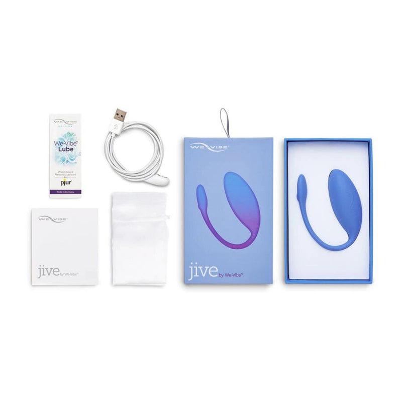 Packaging contents of Jive App-Controlled Egg Vibrator | We-Vibe - Periwinkle Blue 
