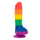 Full view of Justin 8" Rainbow Dildo With Suction Cup | Swan 