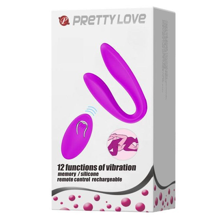 Product packaging of Letitia Remote Controlled C-Shaped Couples Vibrator | Pretty Love