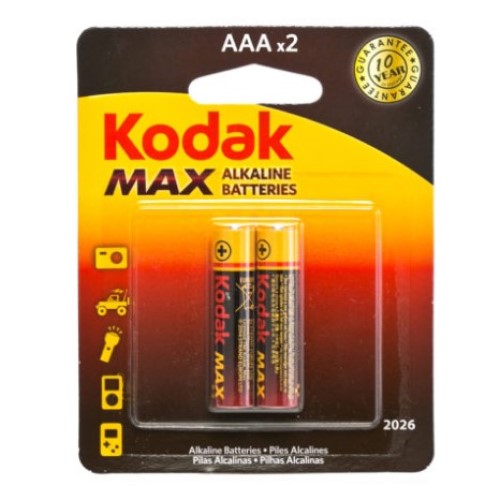 Pack of 2 MAX Alkaline AAA Batteries | Kodak