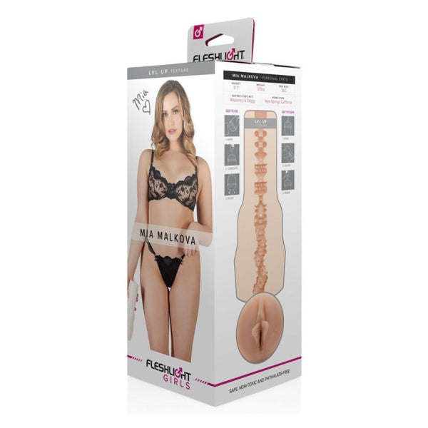 Product packaging of Mia Malkova Level Up Masturbator | Fleshlight Girls 