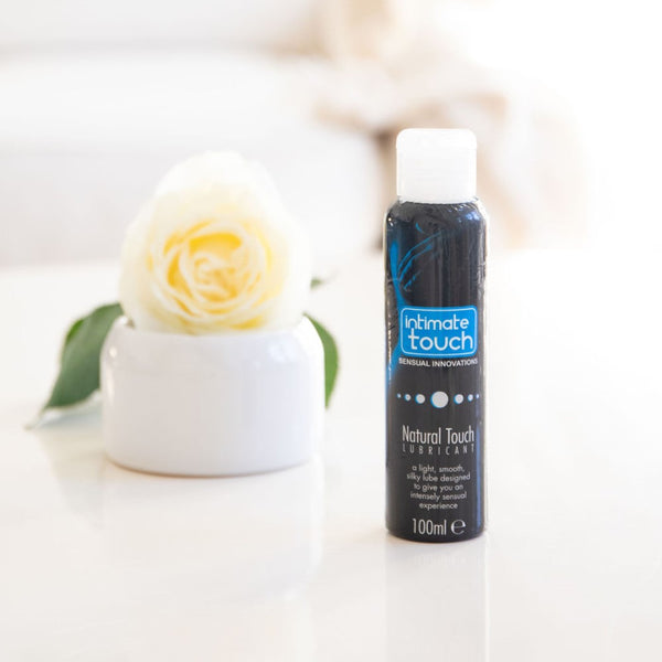 Natural Touch Water-Based Lubricant (100ml) | Intimate Touch with a white rose