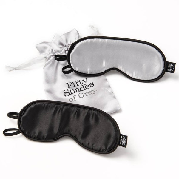 No Peeking Soft Twin Blindfold Set | Fifty Shades with satin bag