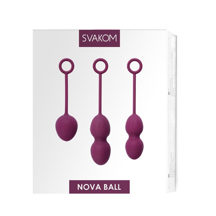 Product packaging of Nova Kegel Exercise Ball Set | Svakom - Violet 