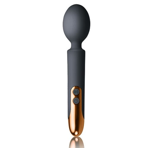 Front view of Oriel Rechargeable Wand Vibrator | Rocks-Off - Black 