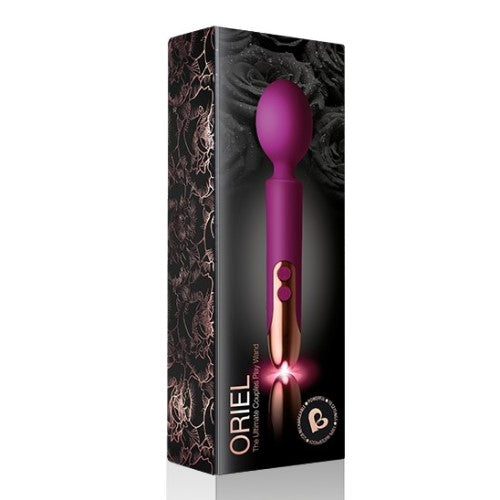 Product packaging of Oriel Rechargeable Wand Vibrator | Rocks-Off - Fuchsia
