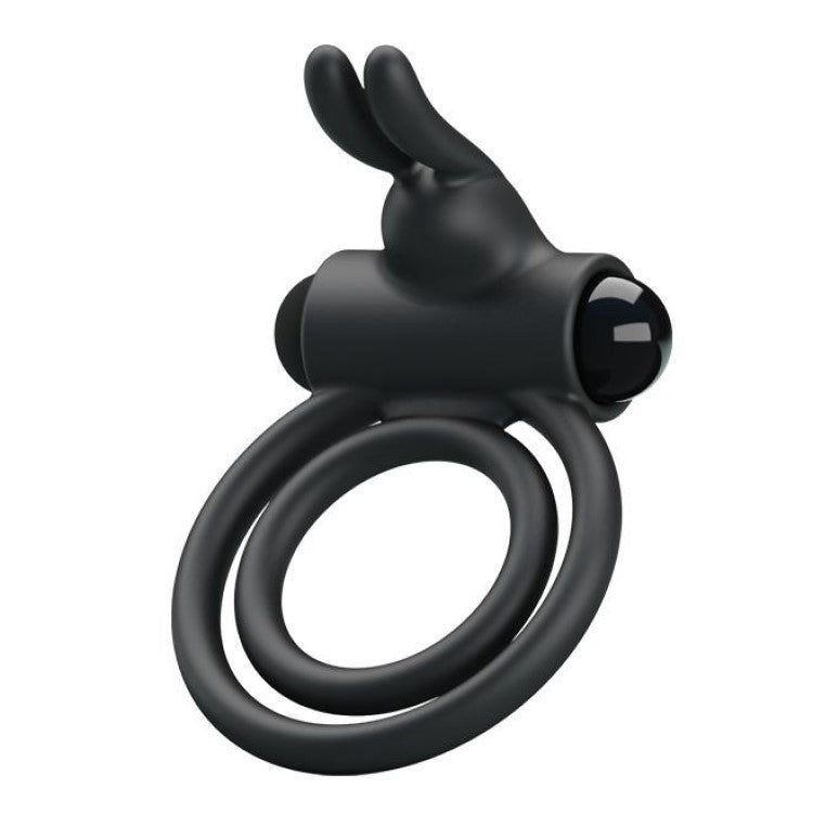 Full view of Osmond Vibrating Rabbit Double Penis Ring | Pretty Love