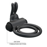 Osmond Vibrating Rabbit Double Penis Ring | Pretty Love - Control Button