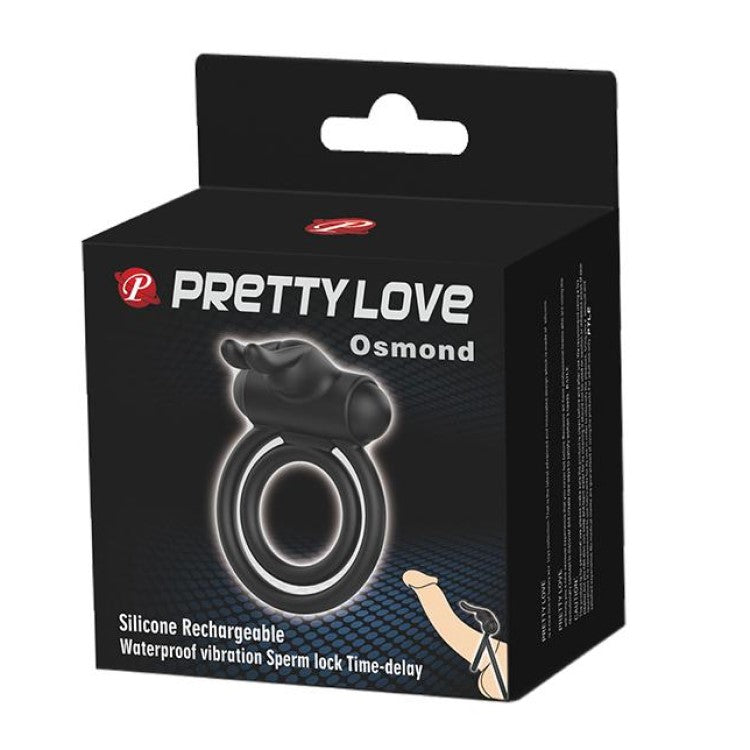 Product packaging of Osmond Vibrating Rabbit Double Penis Ring | Pretty Love 