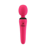 Rear view of the Swan | PalmPower® Groove Mini Wand Massager (Pink)