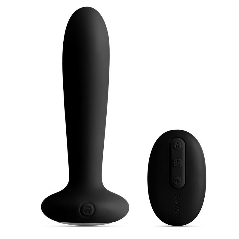 Full view of Primo G-Spot & Anal Remote-Controlled Warming Vibrator | Svakom - Black with remote 